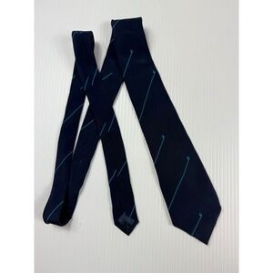 Cravat Club International‎ Necktie Blue Diagonal Stripe Silk Tie for Men